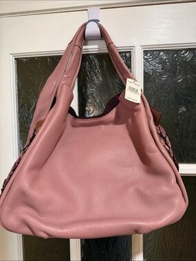 Coach Pink Pebbled Leather Shoulder Hobo